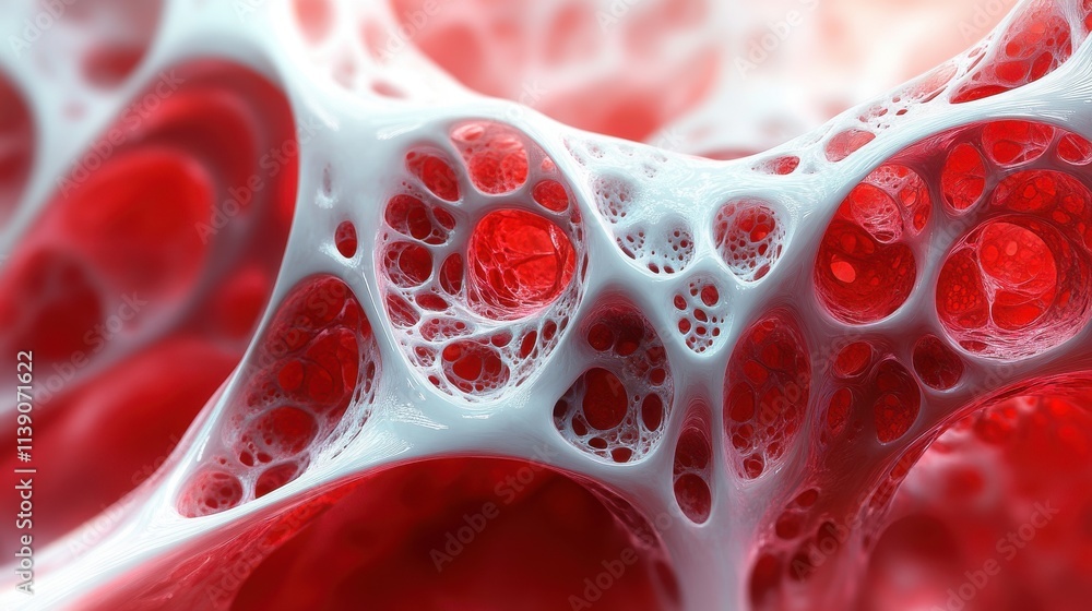 Poster abstract red structure 3d rende