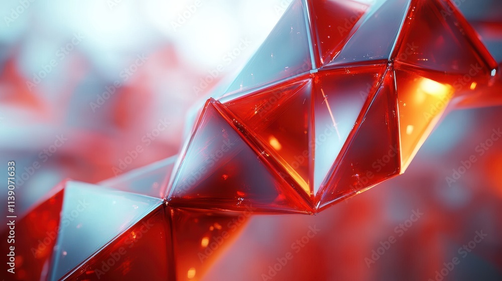 Poster abstract red structure 3d rende