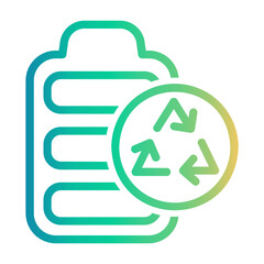 recycle battery Line Gradient Icon
