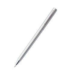 Silver Metallic Pen Isolated On A White Background, PNG Transparent