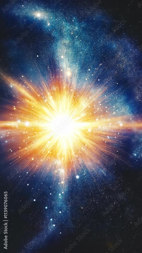 Poster exploding star reveals stunning celestial display in the depths of outer space during a cosmic event