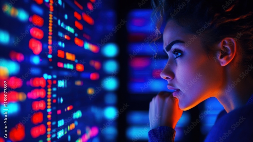 Poster data analysis action technology lab digital interface futuristic environment profile perspective dat