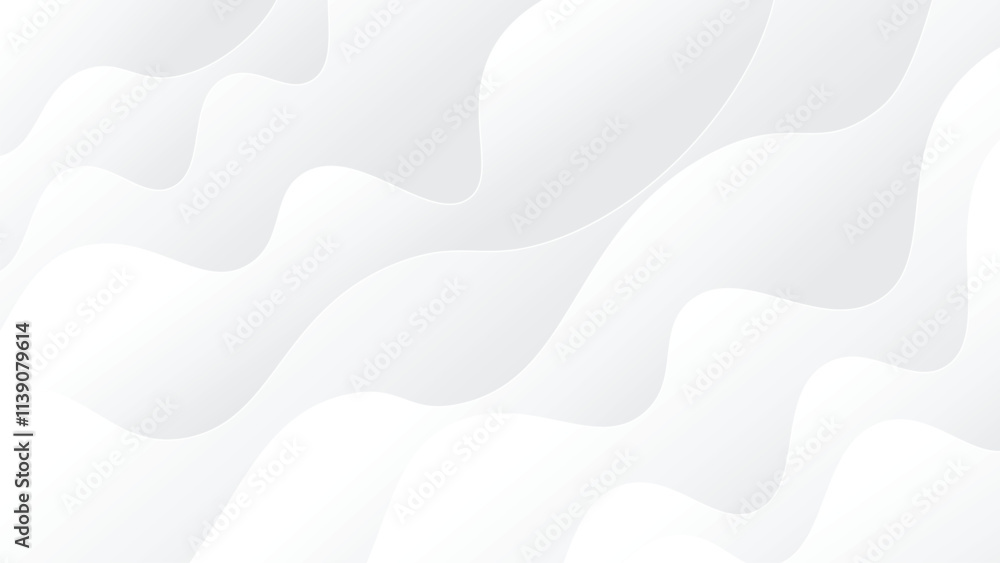 Aufkleber abstract white background with smooth and clean wave shape. luxury dynamic soft waves subtle backgro