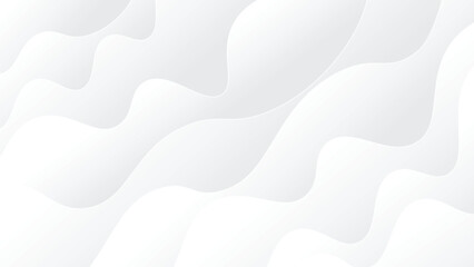 Abstract white background with smooth and clean wave shape. Luxury dynamic soft waves subtle background. 