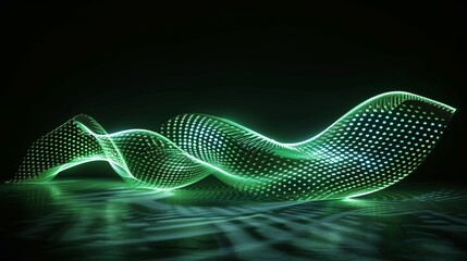 テクノロジーを表現する抽象的な緑の光のパターン12