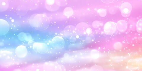 Obraz premium Pastel rainbow bokeh background with soft light and sparkles.