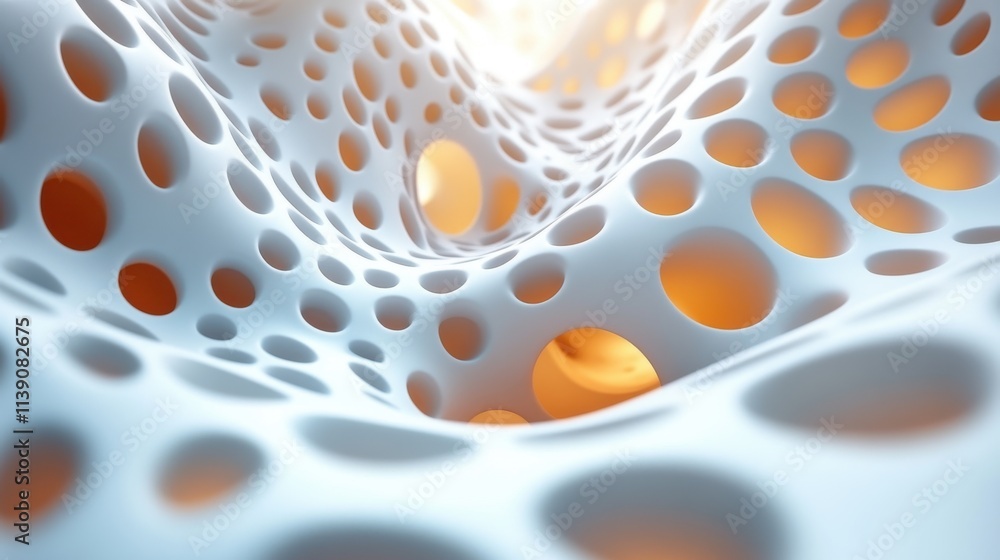 Poster geometric design with abstract sphere 3d rende