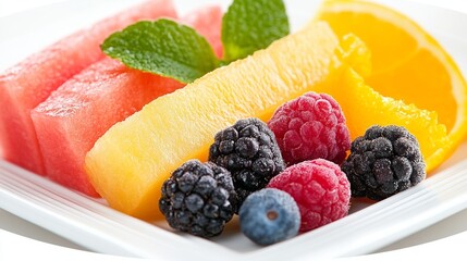 Vibrant Fruit Salad with Fresh Berries and Citrus Slices