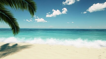 Relaxing Beach Scene Tropical Paradise Nature Photography Calm Waters Panoramic View Serenity and Tranquility