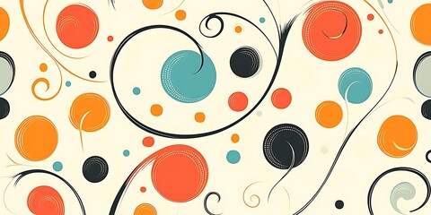 Abstract background with colorful circles and swirls.