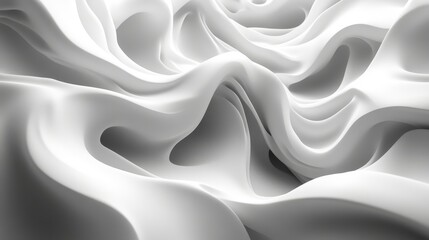 Obraz premium white wavy shape 3d rende