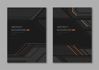 Abstract futuristic covers A4 set. Vertical geometric background for brochure, business presentation.