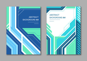 Bright green abstract cover design. Set of creative backgrounds for vertical print marketing materials in modern style with headline.