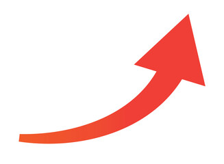 Clip art of rising arrow in business red
