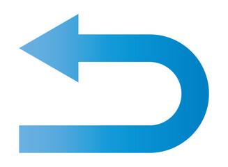 Clip art of left-pointing arrow in business blue gradient.