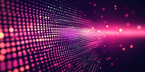 Fototapeta premium Abstract pink and purple glowing particle background.