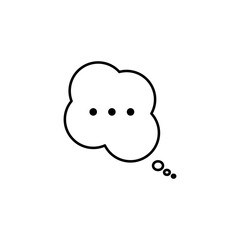 Chat speech bubble icon, simple flat style, illustration, symbol sign logo template pictogram, for ui or ux isolated on white for mobile app, editable