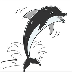Naklejka premium dolphin isolated on white background