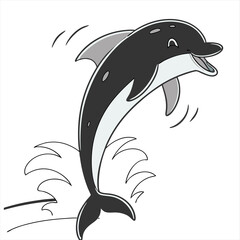 Naklejka premium dolphin isolated on white background