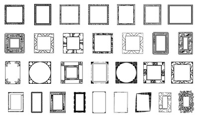 Flower symbol and border icon collection