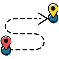 Map and navigation icon set. Containing location, navigation, direction, GPS, flag, destination, route, road and more.