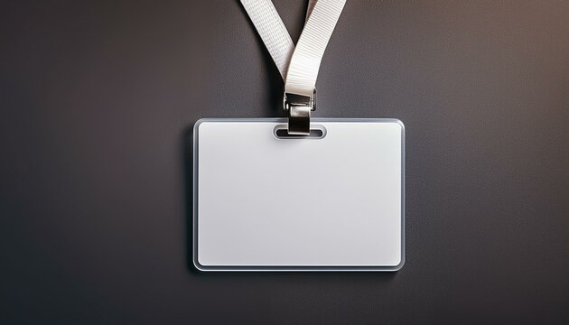 Blank identification card on dark background.