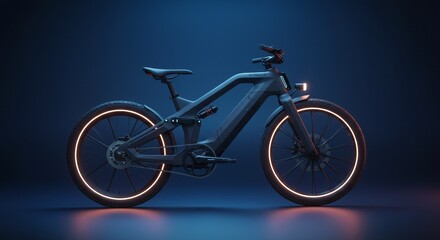 futuristic bicycle in minimalistic background, modern design