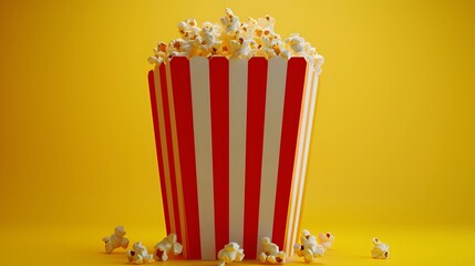 A Striped Box Overflowing With Buttery Popcorn