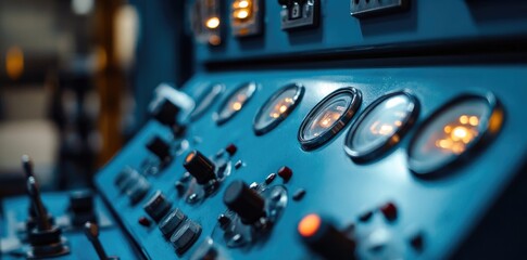 Close-up view of a modern industrial control panel.