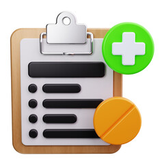 medical record 3d render icons