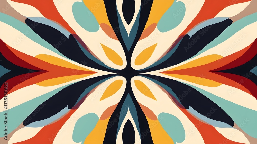 Poster abstract colorful symmetrical pattern design