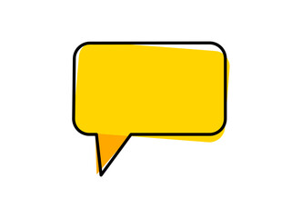 speech bubble icon yellow color simple flat style