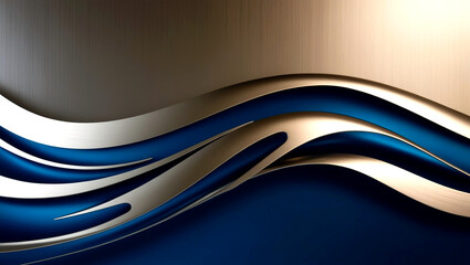 Abstract blue wave background with dynamic lines and soft light, ideal for modern business card design