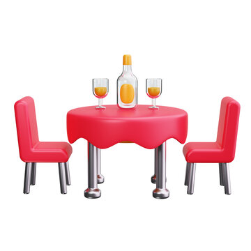 dinner 3d render icons