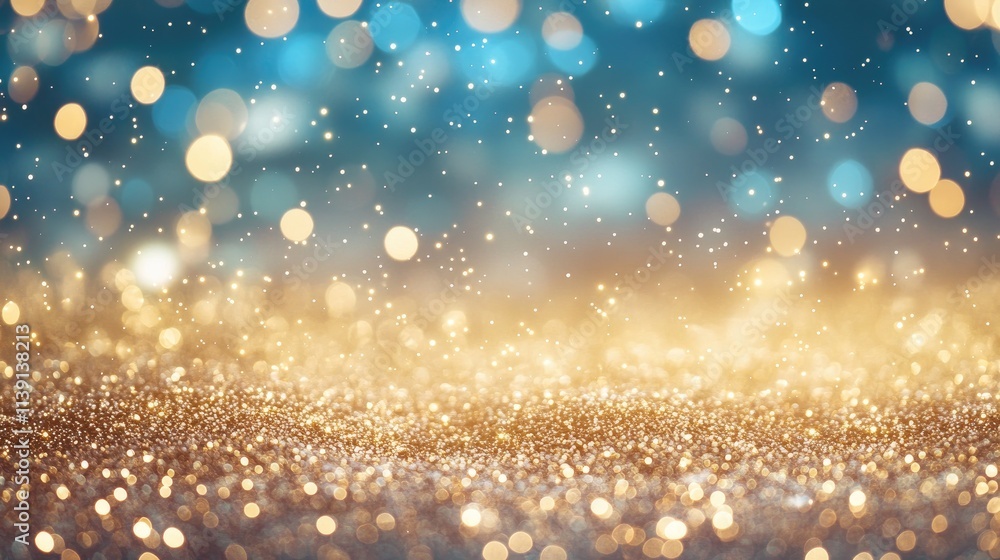 Poster shimmering bokeh background with glittering lights and soft focus