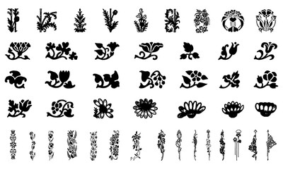 Floral border clipart icon collection