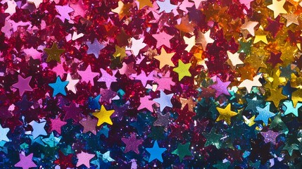 Colorful Glitter Star Confetti Background Texture