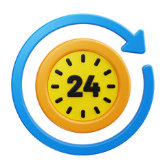 24 hours support 3d render icons