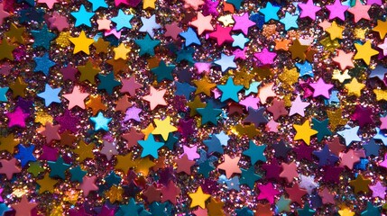 Colorful Glitter Star Confetti Festive Background