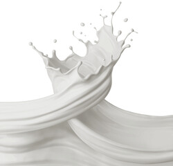 Milk splash, yogurt or milk cream.