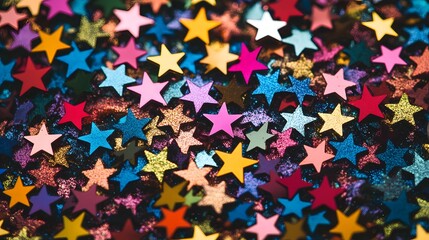 Colorful Glitter Stars Festive Background