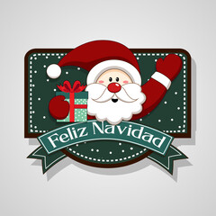 christmas card with santa claus and gifts