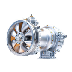 Dynamic illustration of a turbocharger automotive design transparent background high-detail