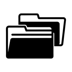 Black silhouette 2 folder vector icon design