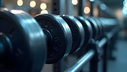 Fototapeta premium illustration of free weights or dumbells in gym or studio.