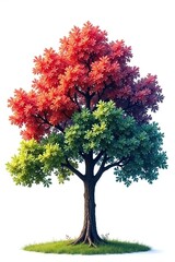 Obraz premium Isolated cloudy shape of a tree cut out from a white background, shapes, isolation