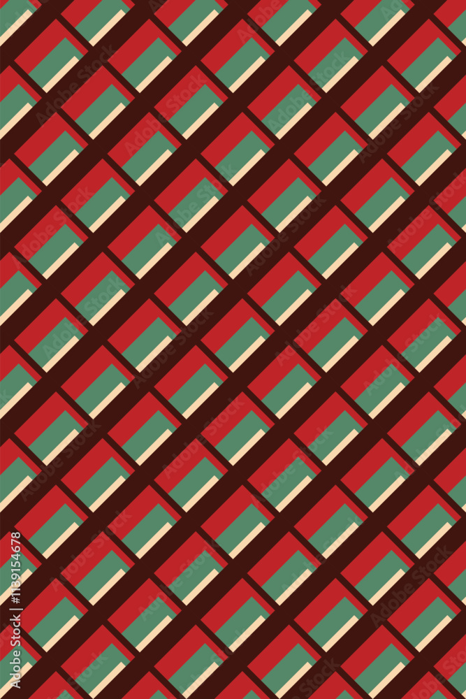 Poster abstract geometric pattern background, square pattern background, abstract seamless with retro color