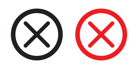 Black ink wrong signs on transparent bg. Black paint brush stroke crosses. Vector set of hand-painted Wrong icons. Abstract hand-drawn NO button for checkbox voting. Isolated disagree tick box symbols