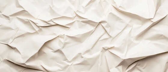 Obraz premium Crumpled white paper texture for design use.