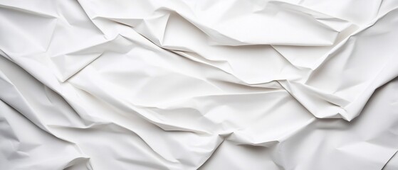 Obraz premium Crumpled white fabric creating a textured background.
